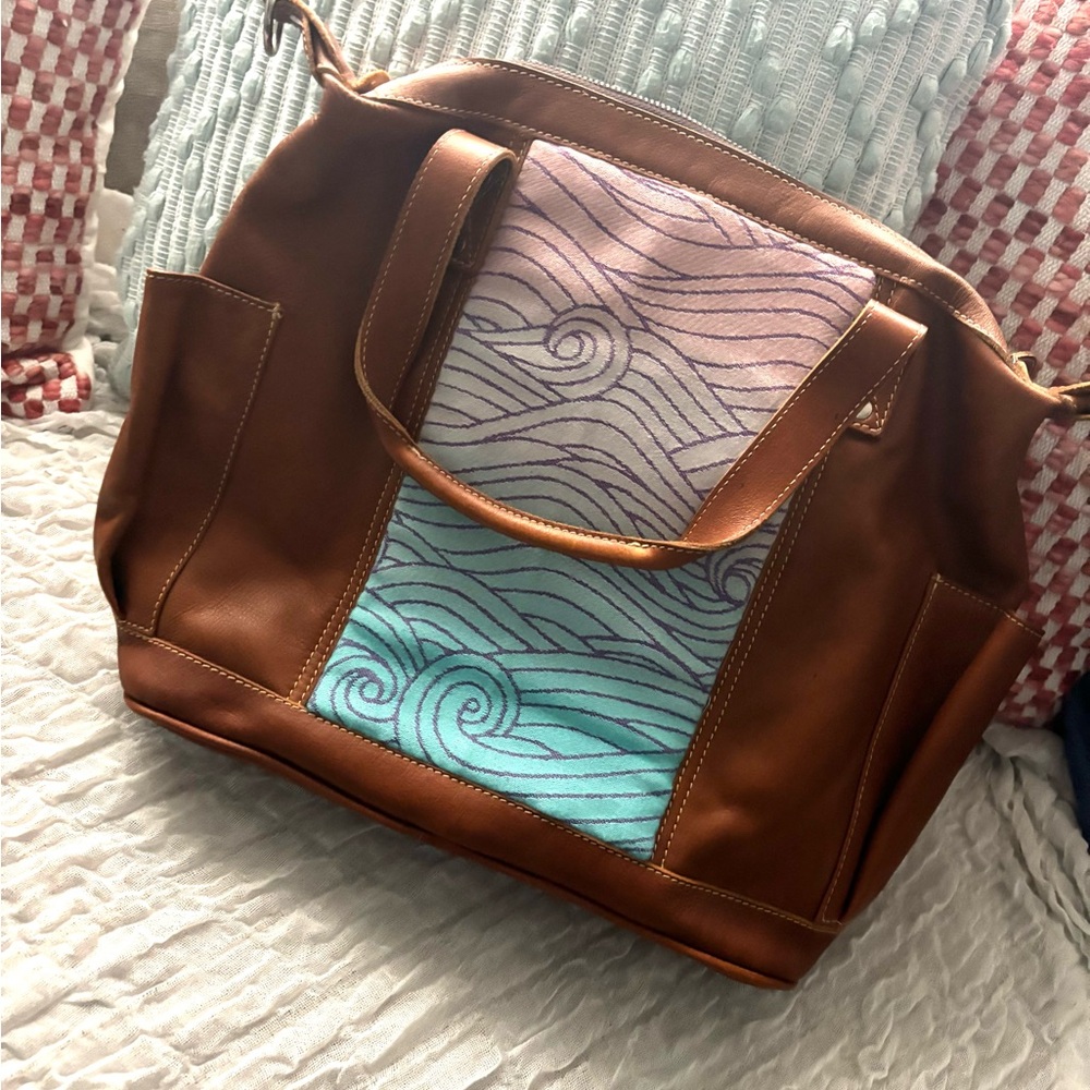 Custom leather bag- OSCHA panel, like Nena